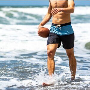 Nwt FLINT and TINDER Huckberry 'Vintage Boardshorts' Indigo/Sky Blue size 34